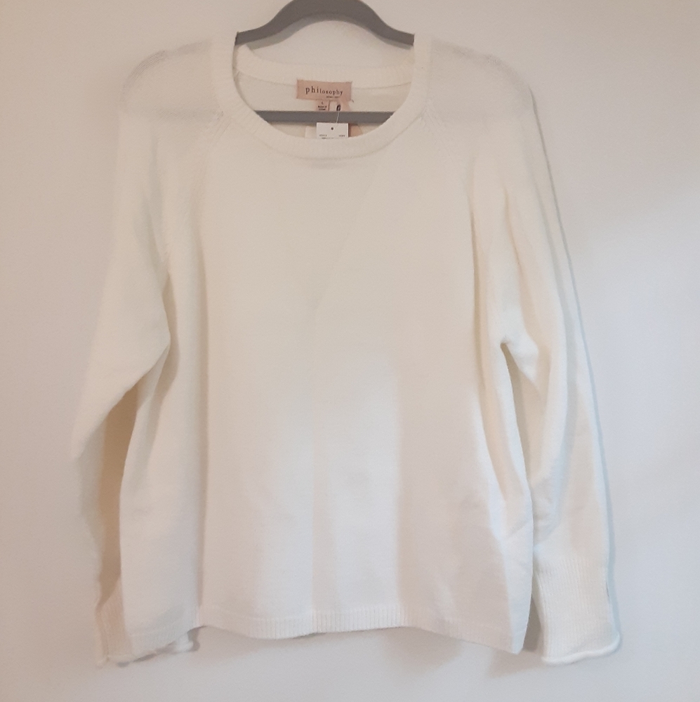 Philosophy White Sweater Size Large
